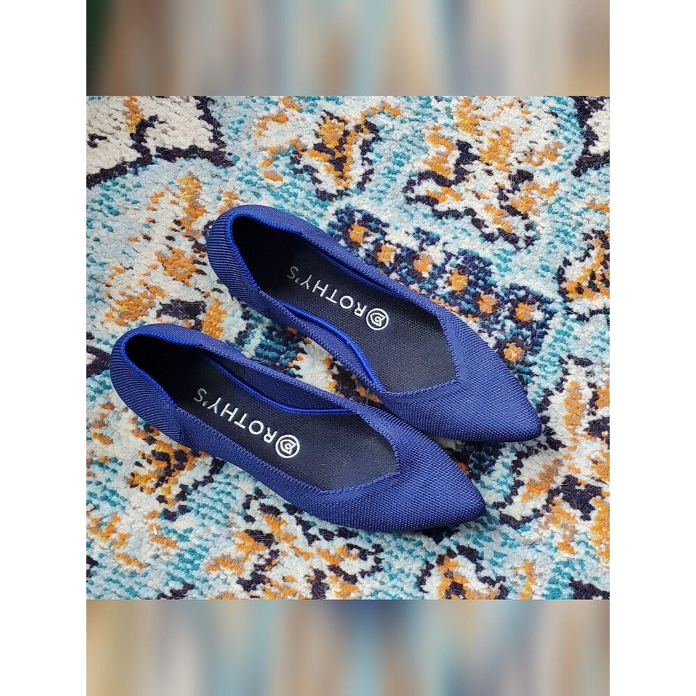Rothy's The Point Ballet Knit Flats in Royal Blue Size W8